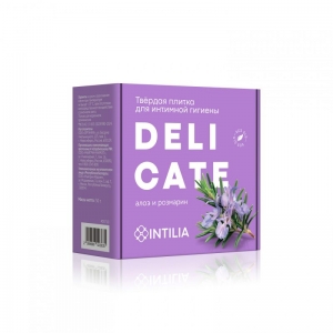 Твердая плитка для интимной гигиены INTILIA с экстрактом алоэ и розмарина, 50 г